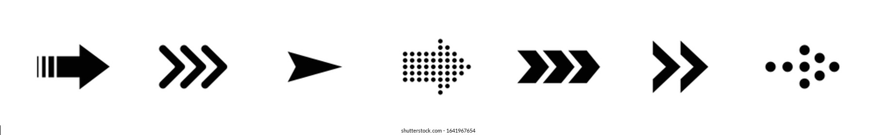 The arrows are black. Arrows in a flat style on a white background.