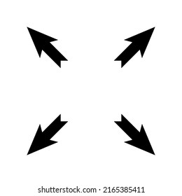 Arrows black four directions. Stretch icon vector icon. Zoom arrows icon. Vector illustration.