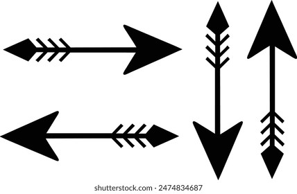 Arrows of  black icons. Arrow icon. Arrow vector collection. Arrow. Cursor. Unique simple arrows. Vector illustration.