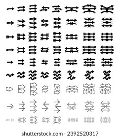Arrows Black Icons Set. Arrows Vector Collection. Modern Simple Arrows Vector Illustration