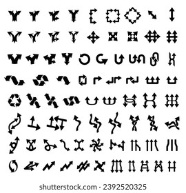 Flechas de juego de iconos negros. Colección vectorial Flechas. Ilustración moderna de vectores de flechas simples