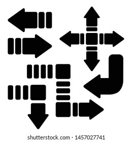 
Arrows black. 
Pointers. Angular, on four sides, left, right.