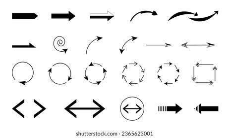 Arrows Black Set Icon Arrow Icon On White background