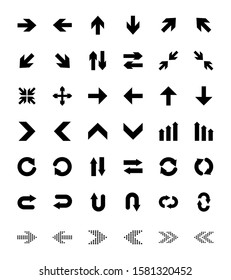 Arrows black set icons. Arrow icon vector collection. Modern simple arrows. Vector illustration