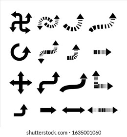 Arrows black set icons. Arrow icon. Modern simple arrows. Vector illustration