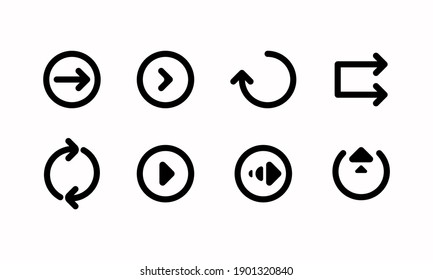 Arroja iconos de conjunto negro. Icono de flecha. Colección vectorial de flecha. Modernas flechas simples. Ilustración del vector