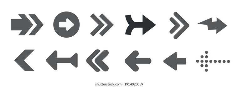 Arrows black set icons. Arrow icon. Arrow vector collection. Arrow. Cursor. Modern simple arrows.