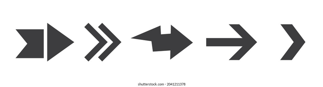 Arroja iconos de conjunto negro. Colección vectorial de flecha. Modernas flechas simples.