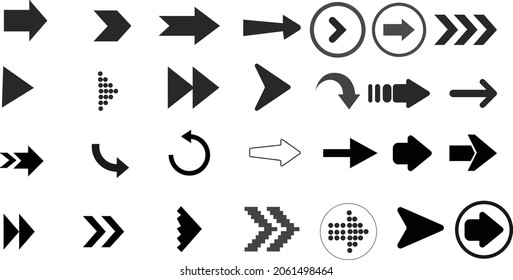 Arrows black set icons. Arrow icon. Arrow vector collection. Arrow. Cursor. Modern simple arrows. Vector illustration eps 10