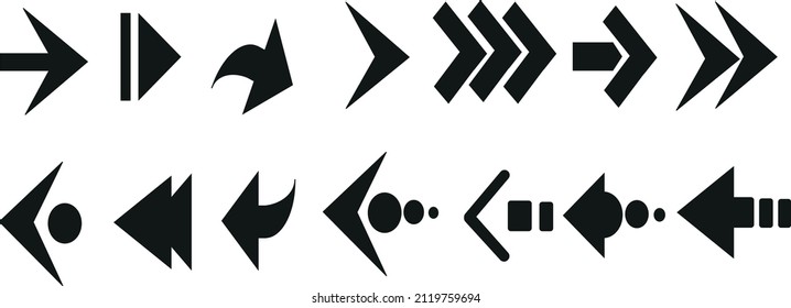 Arrows black set icons. Arrow icon. Arrow vector collection. Arrow. Cursor. Modern simple arrows. Vector illustration