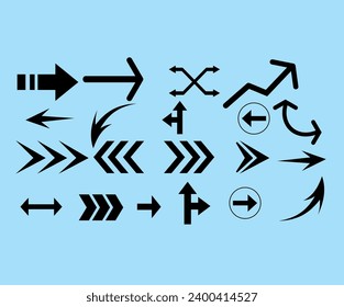 Arrows black set icons. Arrow vector collection. Arrow. Modern simple arrows. Vector illustration
