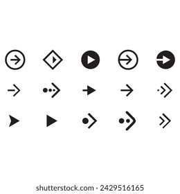 Arrows black set icons. Arrow icon. Arrow vector collection. Modern simple arrows. Vector illustration. Set of arrows collection in black color on a white background for website design. Arrows set.