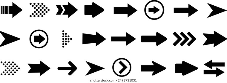 Arrows black set icons, arrow icon, modern simple arrows, arrow vector file.