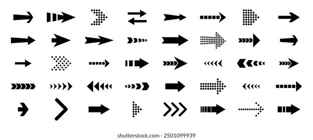 Arrows black set icons, arrow icon, arrow vector collection cursor, modern simple arrows .	