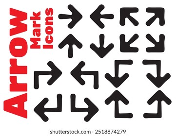 Arrows black set icons illustration vector eps. Hand drawn arrows set vector.