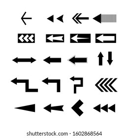 Arrows black set icons vector set collections. Arrow Cursor Modern simple illustration