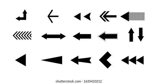Arrows black set icons vector set collections. Arrow Cursor Modern simple illustration