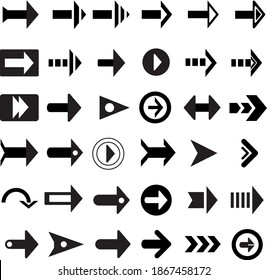 Arrows black set icons.Collection different arrows sign.Black vector arrows.Arrow icon. Arrow vector collection.