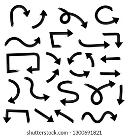 Arrows. Black signs. Vector illustration isolated on white background