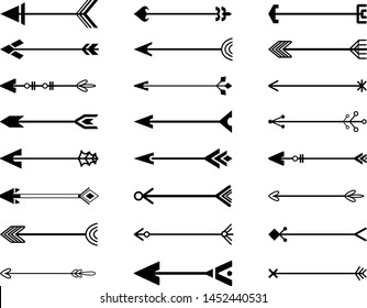Arrows. Black signs. Vector illustration isolated on white background