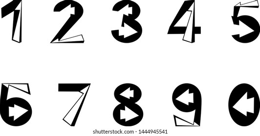 "Arrows" black and stylish numbers