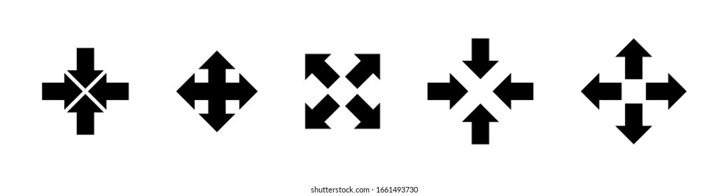 Arrows black vector isolated icon. Set of vector arrows. Arrow icon. Arrows collection. EPS 10