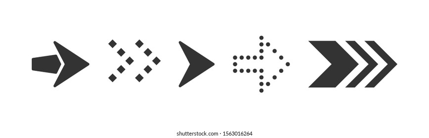 Arrows Black vector on white background. Set arrow icons for business, banking, contact, social media, technology, logistic, education, sport, medicine, travel, weather, construction.