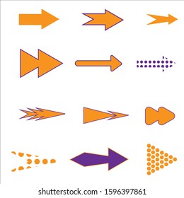 Arrows Black vector on white background. Set arrow icons 