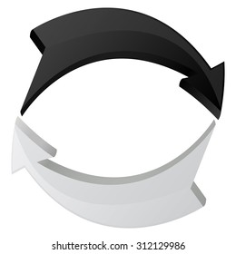 Arrows. Black and white web icon. Vector illustration