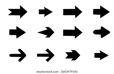 Arrows with blue gradient pointing in different directions on white background.a set of blue arrows on a white background