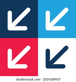Arrows blue and red four color minimal icon set