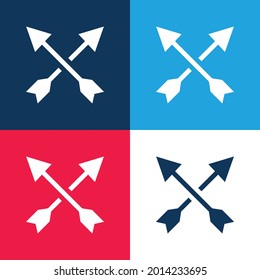 Arrows blue and red four color minimal icon set