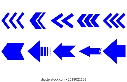 Arrows blue set icons, arrow icon. Set of arrows icons. Vector Illustration.