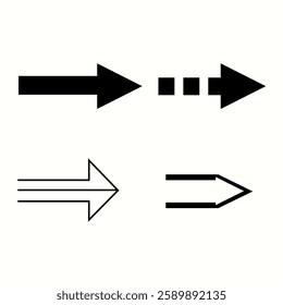 Arrows Bold black set icons. Arrow icon. Arrow vector collection. Black arrows isolated on white background. Collection different arrows sign Vector illustration.