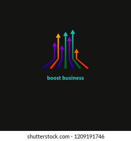 Arrows boost up, business boost up, business growth, development. Vector illustration