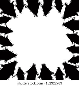 Arrows border made in contemporary geometric style, vector background.