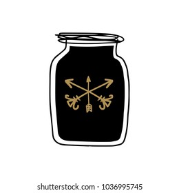 Arrows in the bottle.
Magic art, print and other. Decor elements for scrapbooking. Postcard, card and poster. For your design.
Vector and jpg. Clipart. All elements isolated.