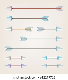 Arrows For Bow Set/
Illustration of a set of various arrows for bow sport, easily scalable and with various tints