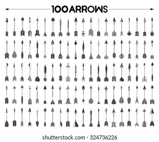 arrows, bows, vector collection