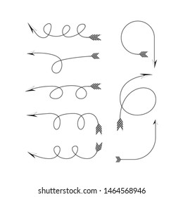 arrows and bows vector illustration set