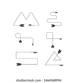 arrows and bows vector illustration set