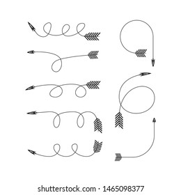 Arrows Bows Vector Illustration Set Stock Vector (Royalty Free ...