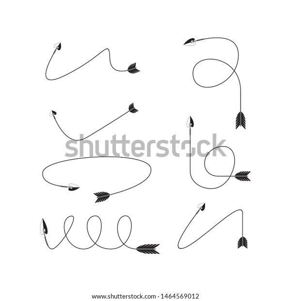 arrows and bows vector\
illustration set