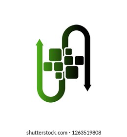 Arrows box rectangle logo, 3d arrow link business logo concept illustration, Abstract cube arrows, business logo concept illustration, Abstract t box icon design element, Vector logo template