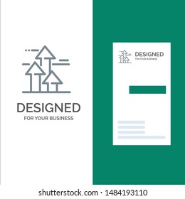 Arrows, Break, Breaking, Forward, Limits Grey Logo Design and Business Card Template. Vector Icon Template background