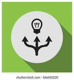 Arrows bulb vector icon