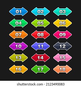 Arrows bullet point color vector design collection