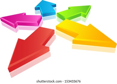 Arrows business concepts can use for info-graphic business report or business brochure.