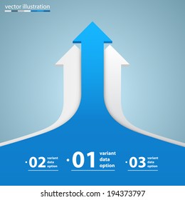 Arrows Business Growth, Arrow Up Numbers, Vector Infographic Illustration