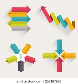 Arrows business marketing infographic template. Vector illustration. can be used for workflow layout, banner, diagram, number options, web design, timeline elements.